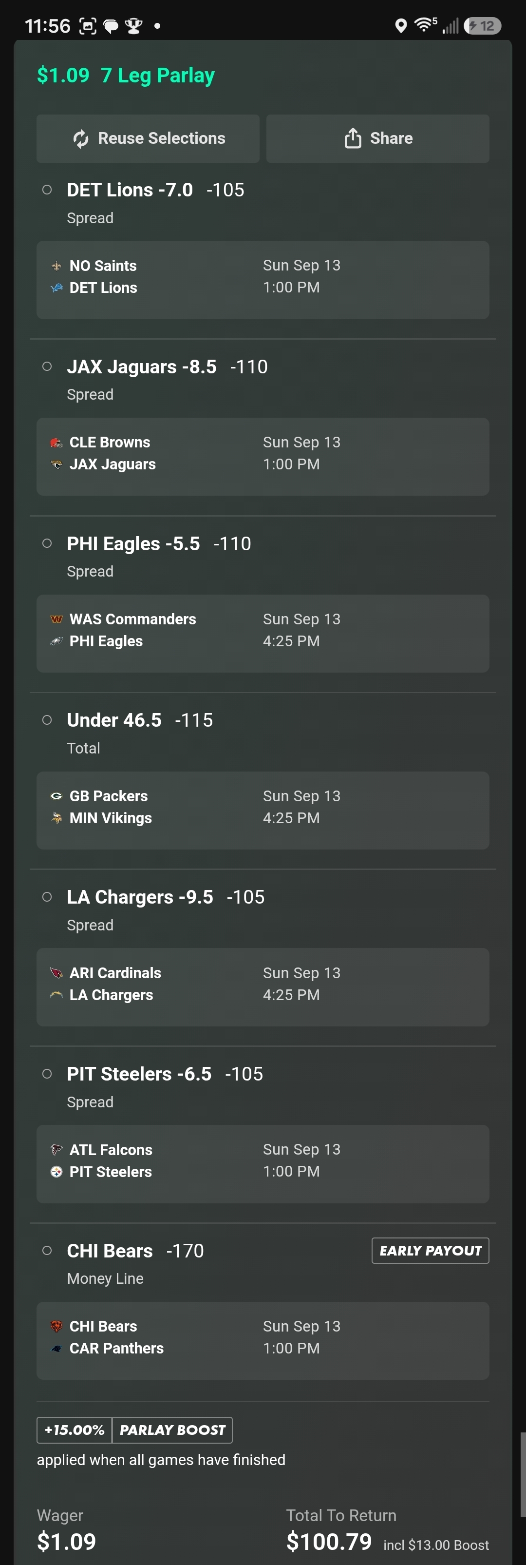 Bet Slips For Nfl